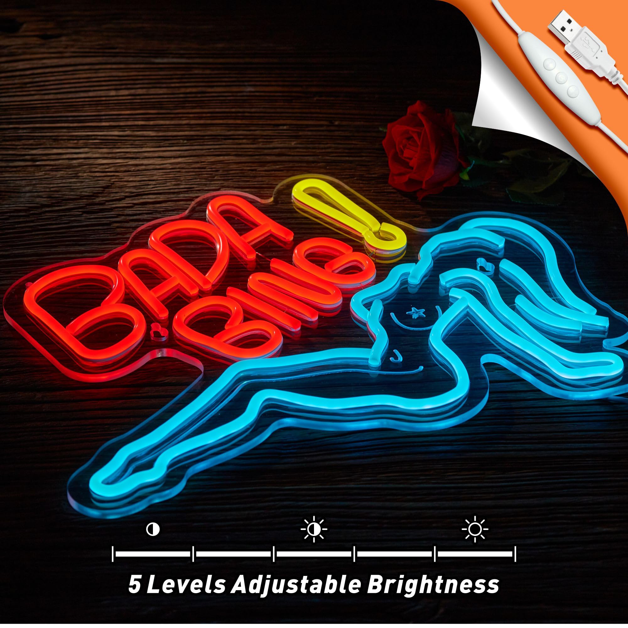 Bada Bing Neon Girl Sign for Wall Decor Girl Neon signs Lady Led